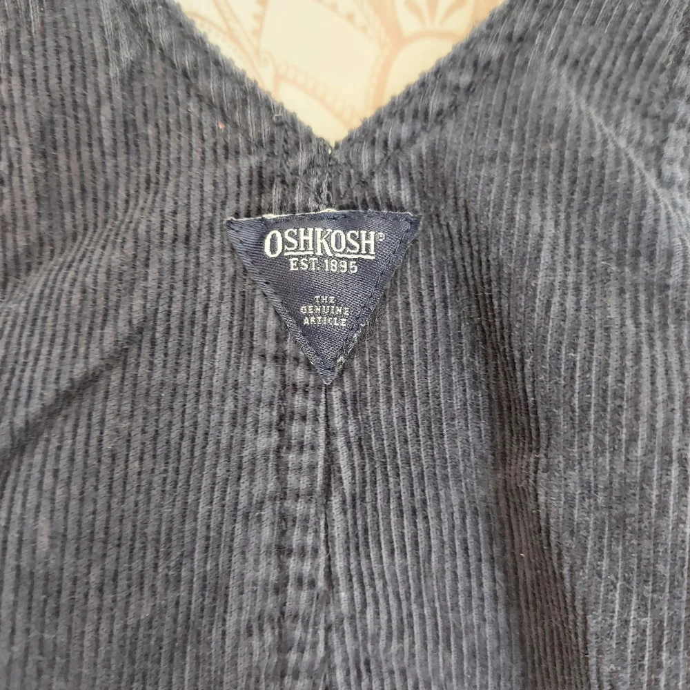 🎁 10/$25- corduroy overall with plaid lining,  12 months, navy blue